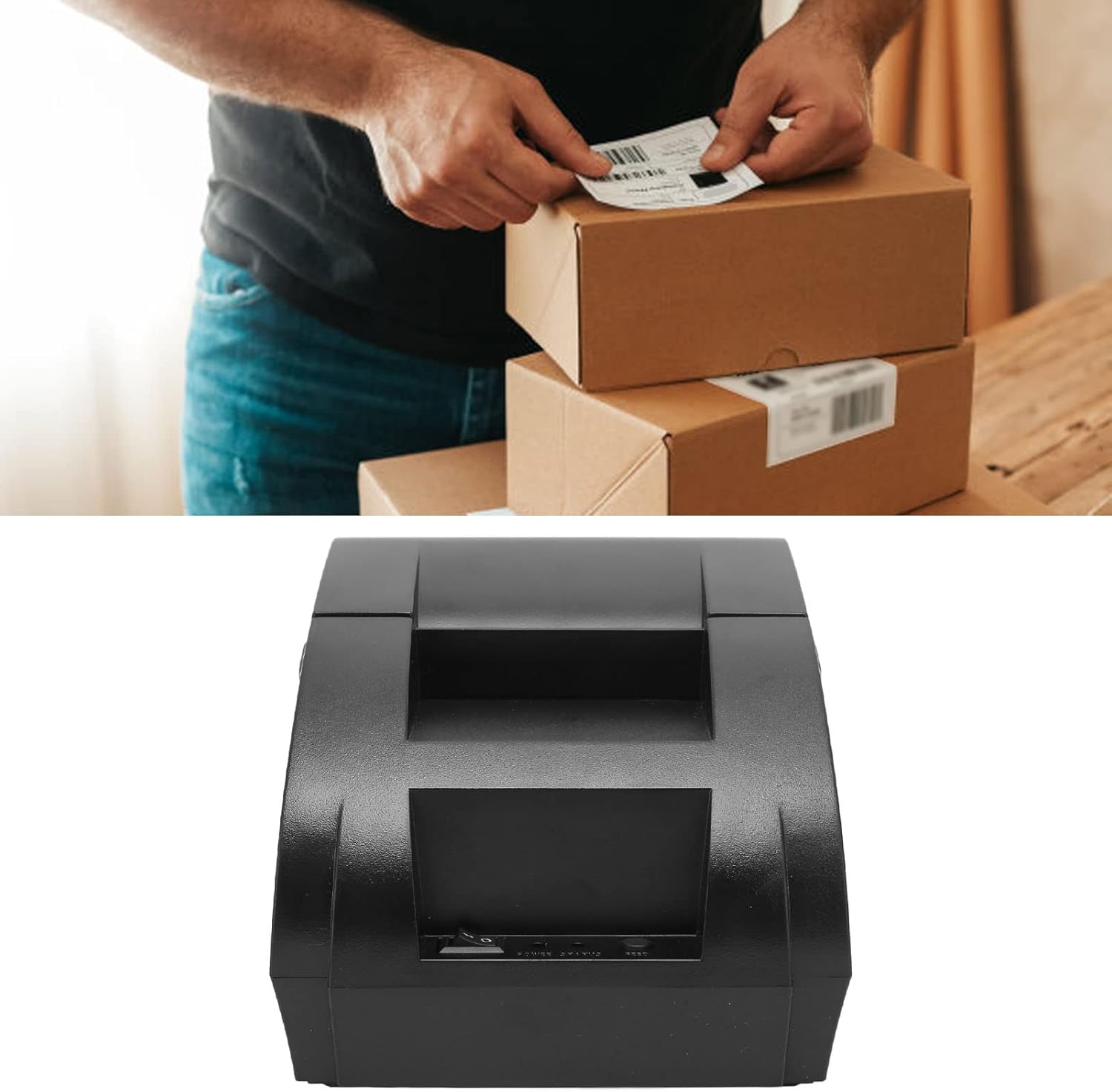 Luqeeg 5890K Thermal Printer printing small labels