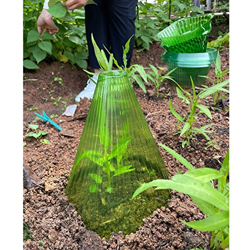 Fshow Garden Cloches,20 Pack Reusable Plant Bell Cover,Bell Jar Cloches For Protection Against Sun, Frost, Snails Etc. (Green) #TOP1