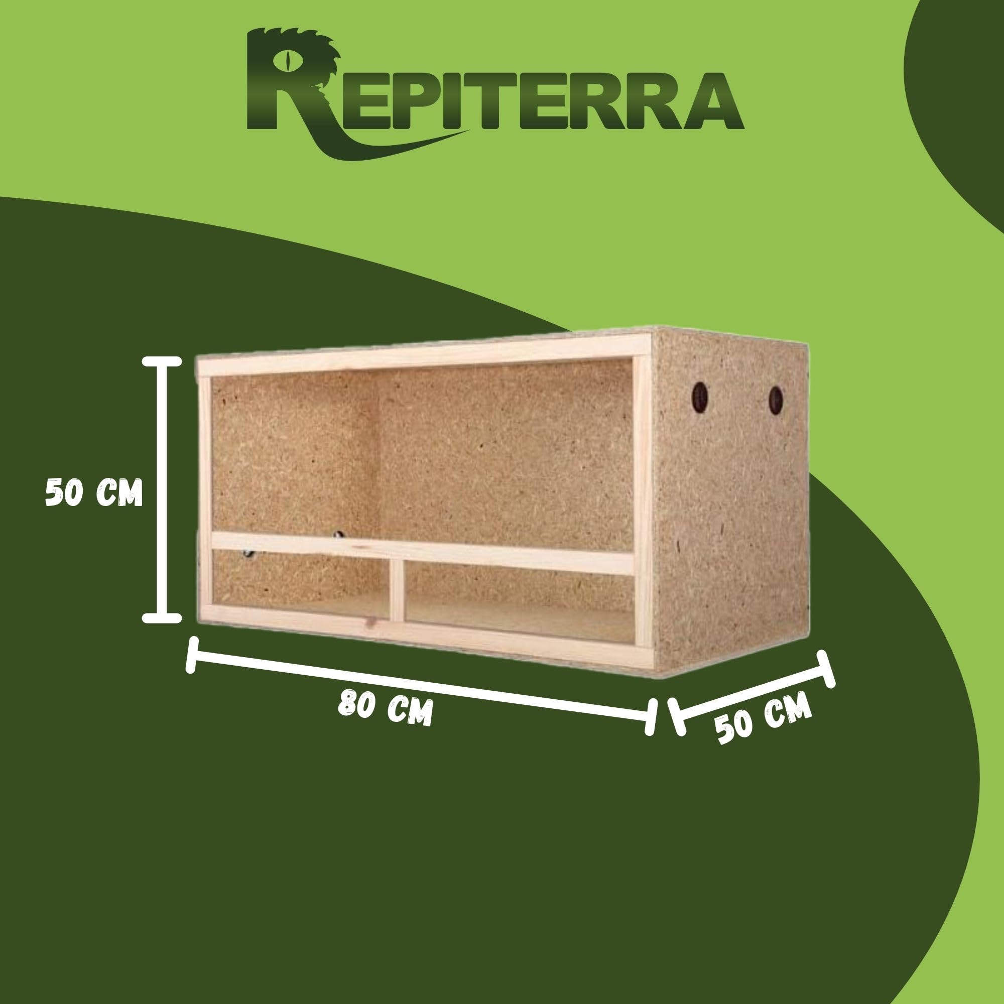 Terrario de tamaño grande de madera para reptiles, para interiores, parte frontal con ventilación, para serpientes y lagartos, 10, 10