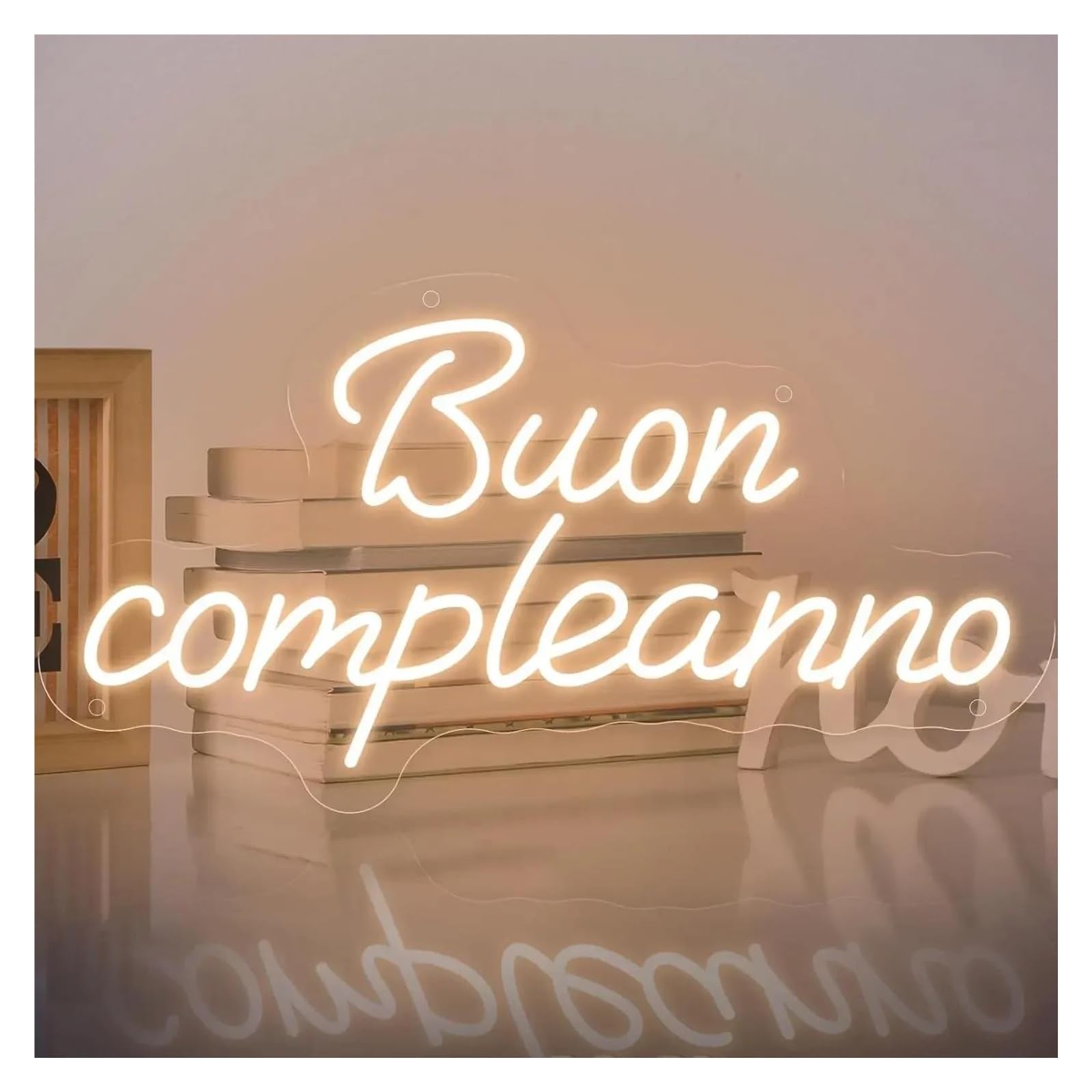 SHOUXI Sign Lamp BUON Compleanno Neon Signs Suitable for Room Decoration Party Decorations 40x21cm