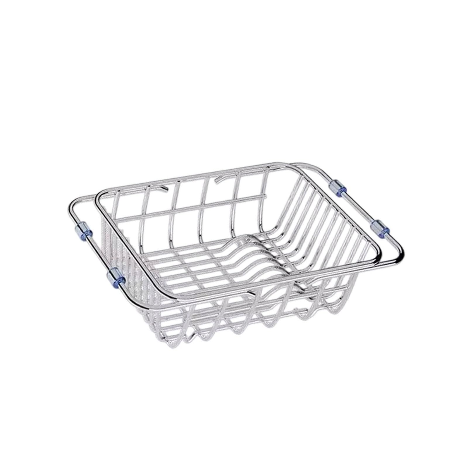 HDOYTXXM 304 Rustless Extendable Kitchen Sink Draining Basket Modifiable Size Permanent for Dishwashing Vegetables Space Saving Sink Drying Rack