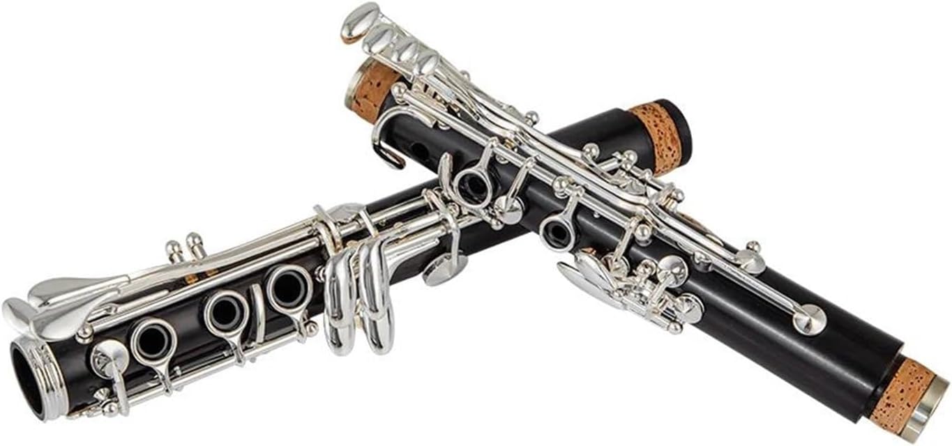 Clarinet Professional Ebony Body Clarinet B 17 Silver Plated Keys Solid Wood Instrument