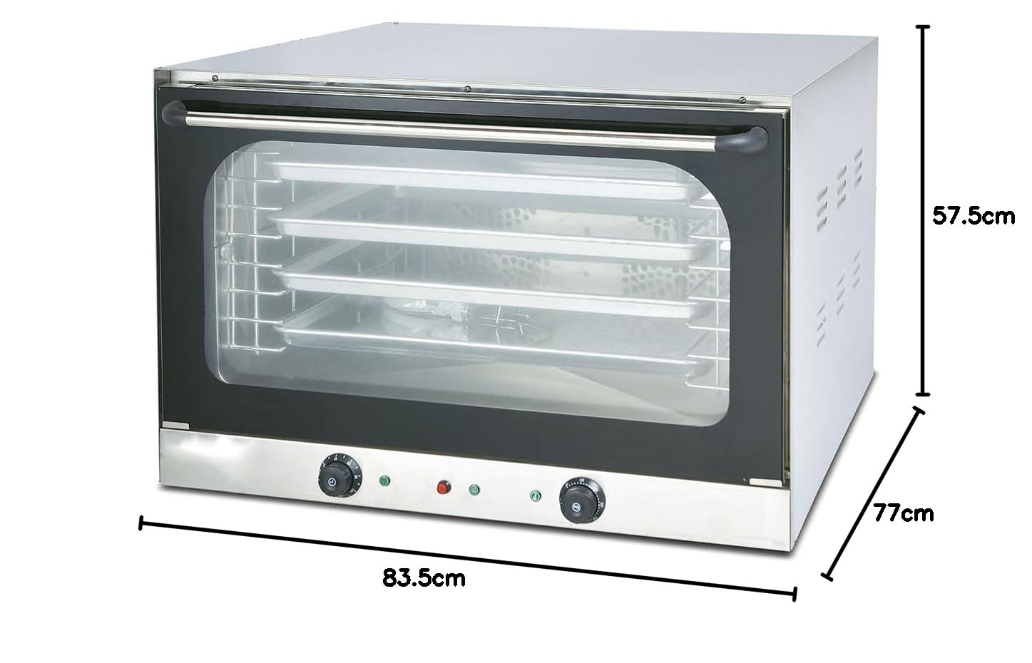 Ristoattrezzature Forno elettrico 4 teglie 60x40 cm convezione con grill e comandi manuali 5 kW