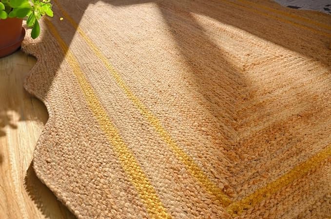 Tappeto in iuta bohémien, 6 x 4 m, giallo smerlato