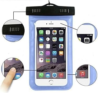 CONSTRAIN Su Geçirmez Telefon Kılıfı - Universal Uyumluluk, Dokunmatik Şeffaf Ekran, Deniz ve Havuz Kullanımına Uygun Boyun Askılı Kılıf - Siyah
