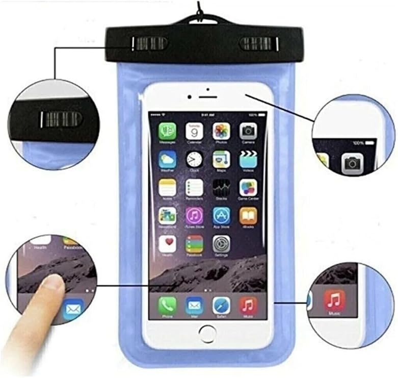 CONSTRAIN Su Geçirmez Telefon Kılıfı - Universal Uyumluluk, Dokunmatik Şeffaf Ekran, Deniz ve Havuz Kullanımına Uygun Boyun Askılı Kılıf - Siyah