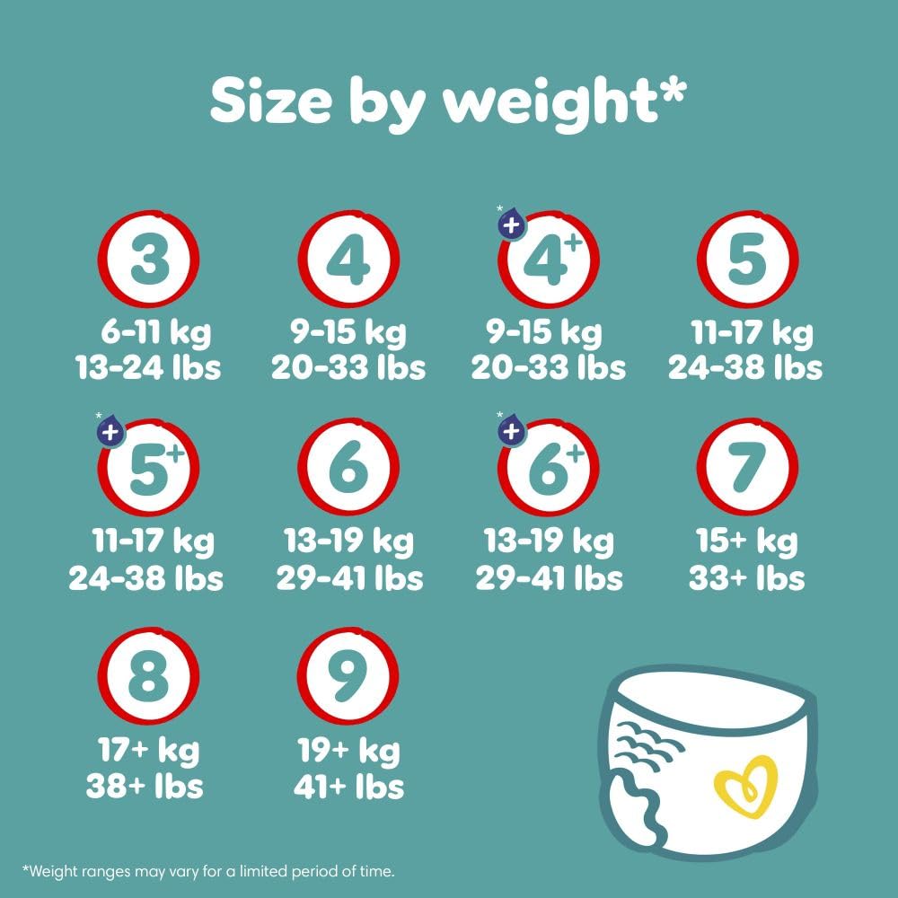 Pampers Baby Dry - Pantalones de pañales de talla 9, 108 pañales, 19 kg, paquete mensual, ajuste 360° para evitar agujeros y fugas