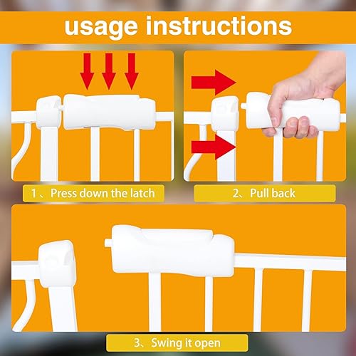 Miniatura 5 de Puerta de seguridad extra ancha para bebés, puertas de seguridad para interiores, puerta grande de metal blanco, puerta grande para mascotas,