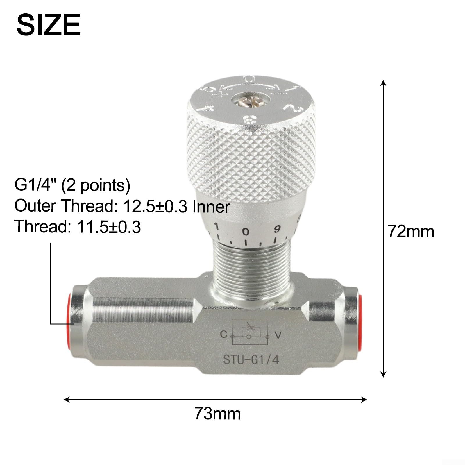 Hydraulisches Durchflussregelventil, 1/4 Zoll, Hochdruck-Drosselklappenregler, 46 GPM für Holzspalter-Systeme (STU-G3/8)
