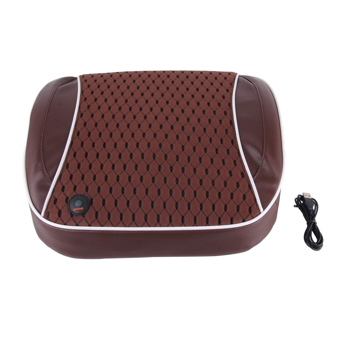 Accesorios de Muebles Familia de Masaje Trasero del Coche eléctrico de la vibración de la Cintura de Carga USB Almohada Mat (Caqui) (Color : Brown)