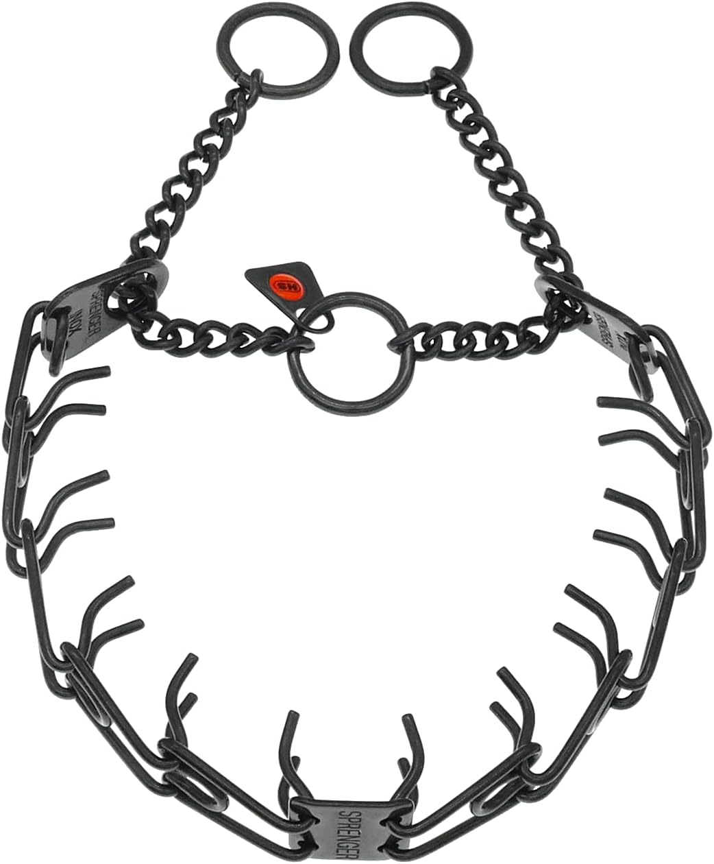 Herm Sprenger Black Stainless Steel Dog Prong Collar with Easy On Assembly Chain Professional Training Pinch Collar for Small Medium Large Dogs Made in Germany (24in x 3.2mm (Neck Size up to 19in))