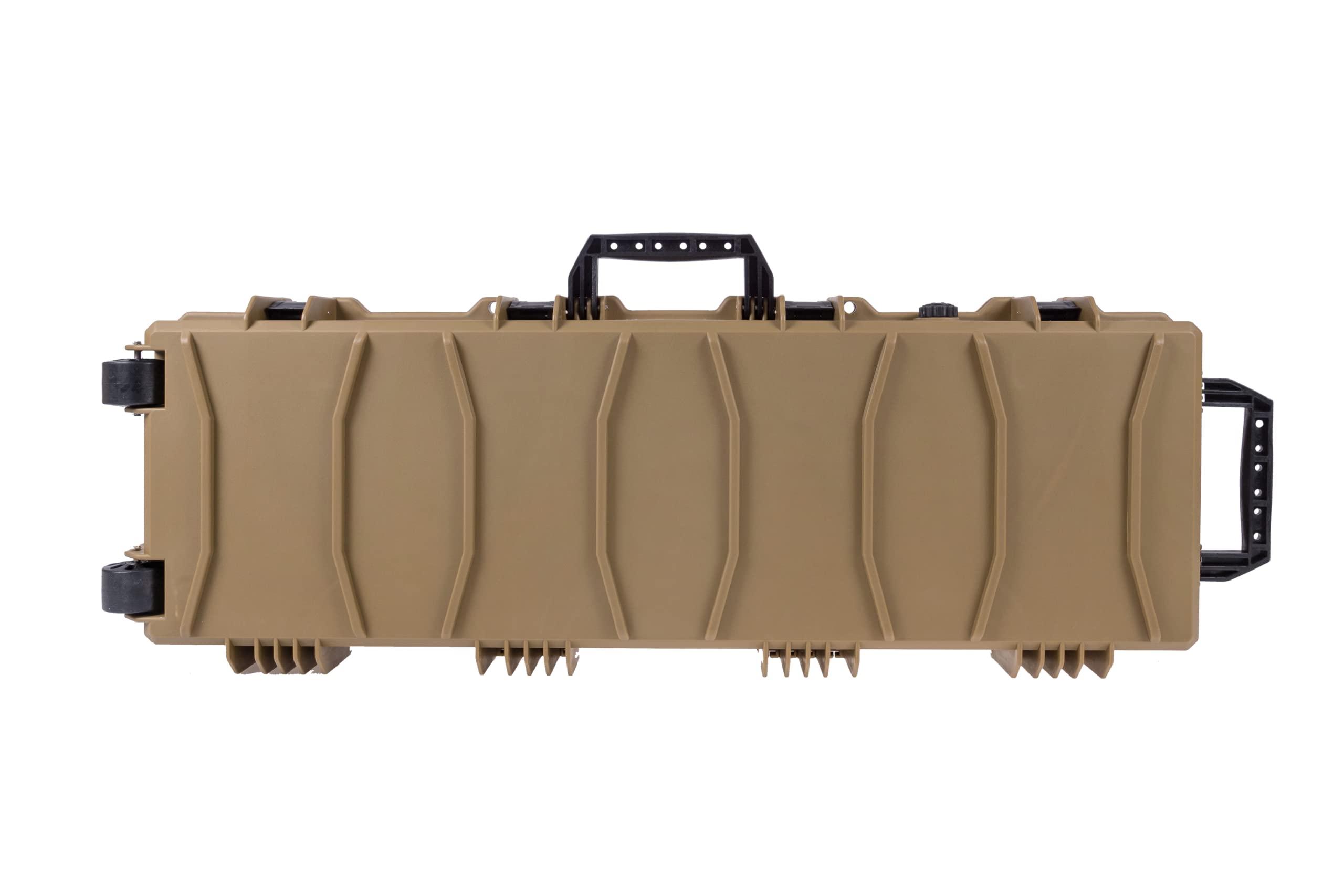 Phylax Waffenkoffer, 100cm, tan aus Kunststoff mit Noppenschaumstoff, wassergeschützt, staubgeschützt, Gewehrkoffer
