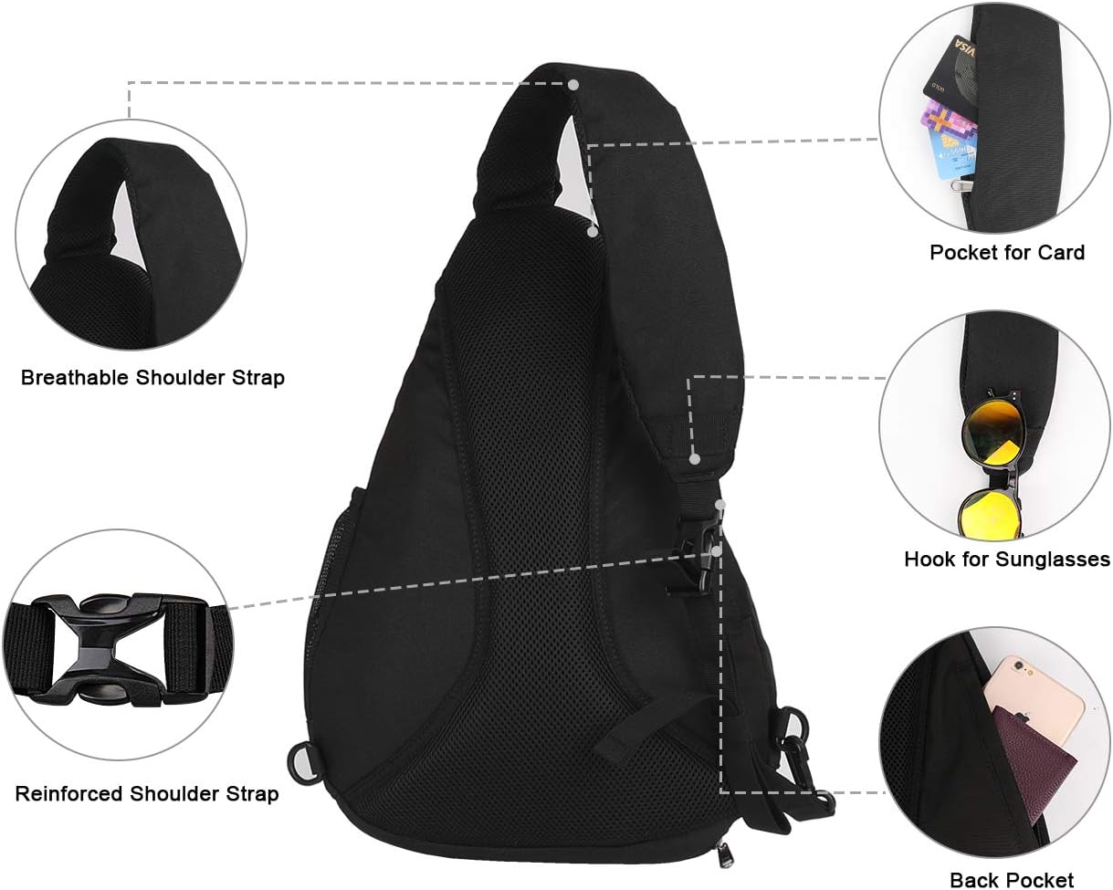 WATERFLY Sling Bag Sling Backpack Crossbody Shoulder Bag for Men Women Traveling Cycling Hiking Daypack - Image 5