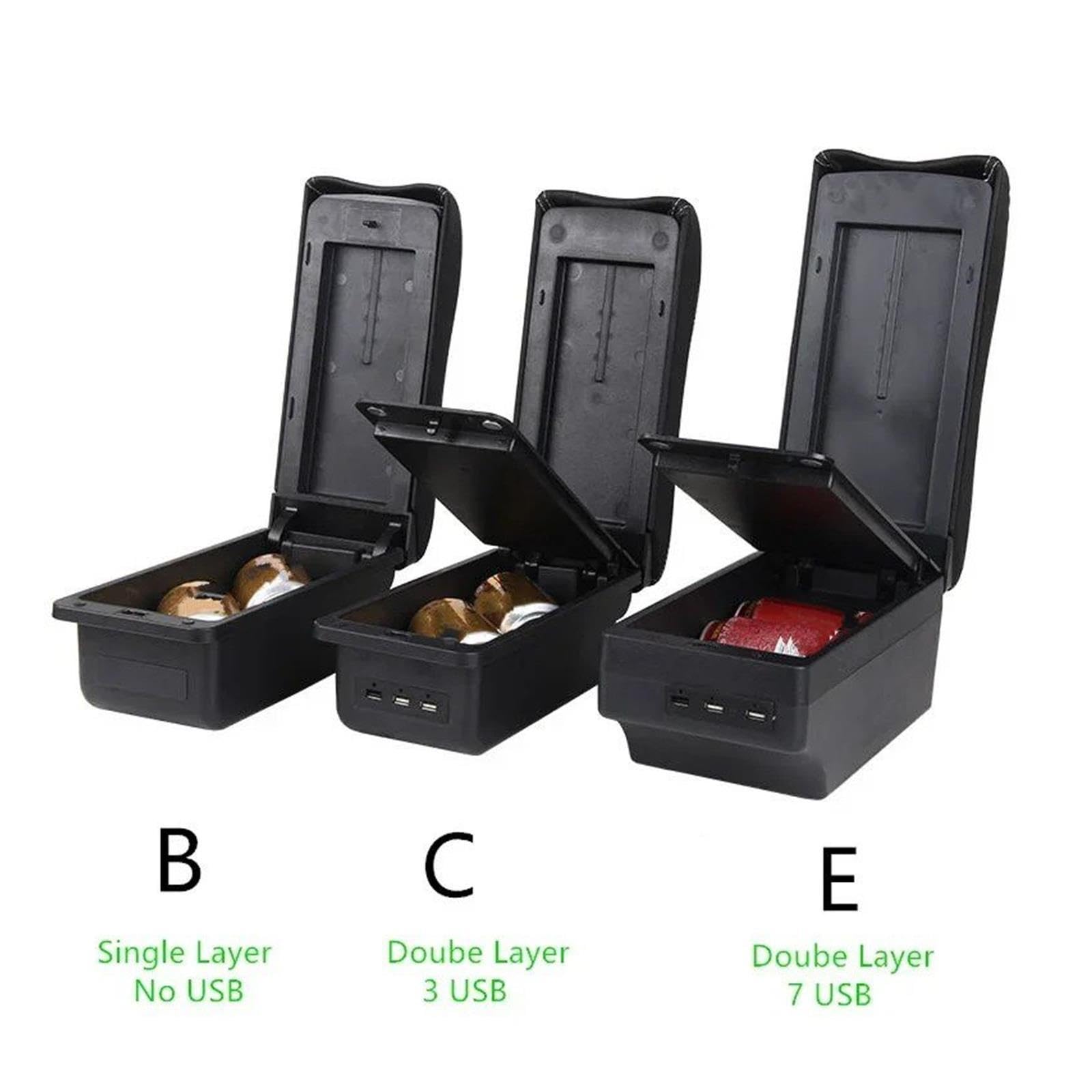 Para Peugeot 2008 208 2019-2024 Caja Reposabrazos Almacenamiento Coche