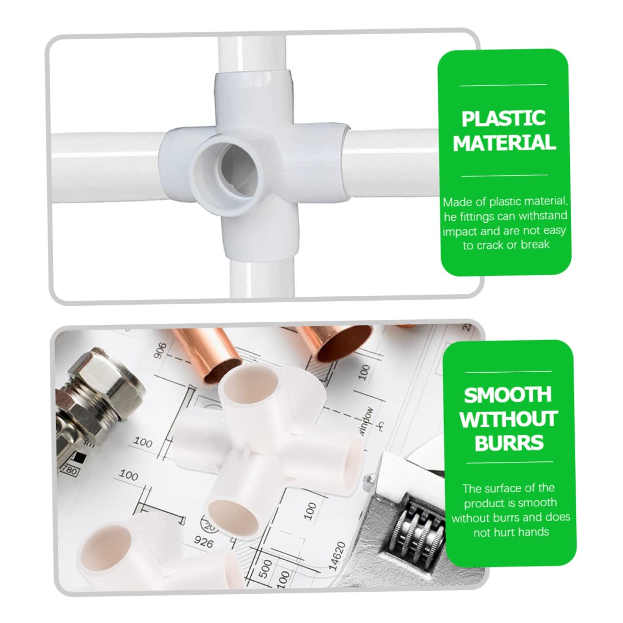 Homoyoyo 12pezzi Raccordi in Pvc Da Connettore Vie Per Mobili Raccordo Centrale Resistente Agli Urti Leggero e Facile Da Installare Per Irrigazione Agricola Sistemi Di Coltivazione e Applic