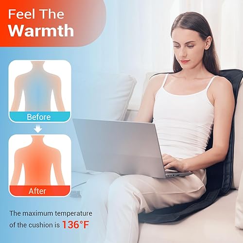 Miniatura 3 de Funda de asiento con calefacción más larga, cojín de asiento para el hogar/oficina con calor rápido para promover la circulación sanguínea y aliviar
