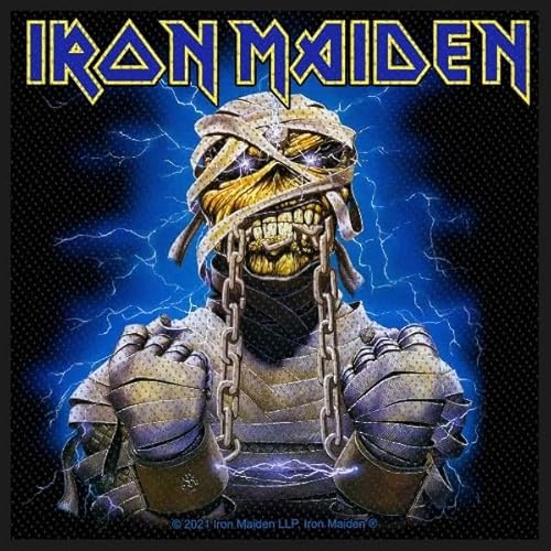 Photo de Halle 15 Clothes - Écusson pour votre veste – Band Iron Maiden – Power Slave Eddie, noir/bleu, 10x10
