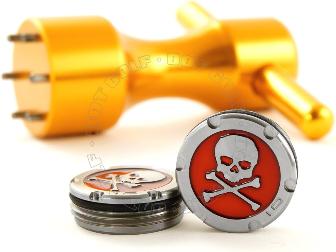 19th Hole Custom Shop 2 of 10g Deluxe Tour Style Weights for Scotty Cameron Putters + Wrench, Skull, Red