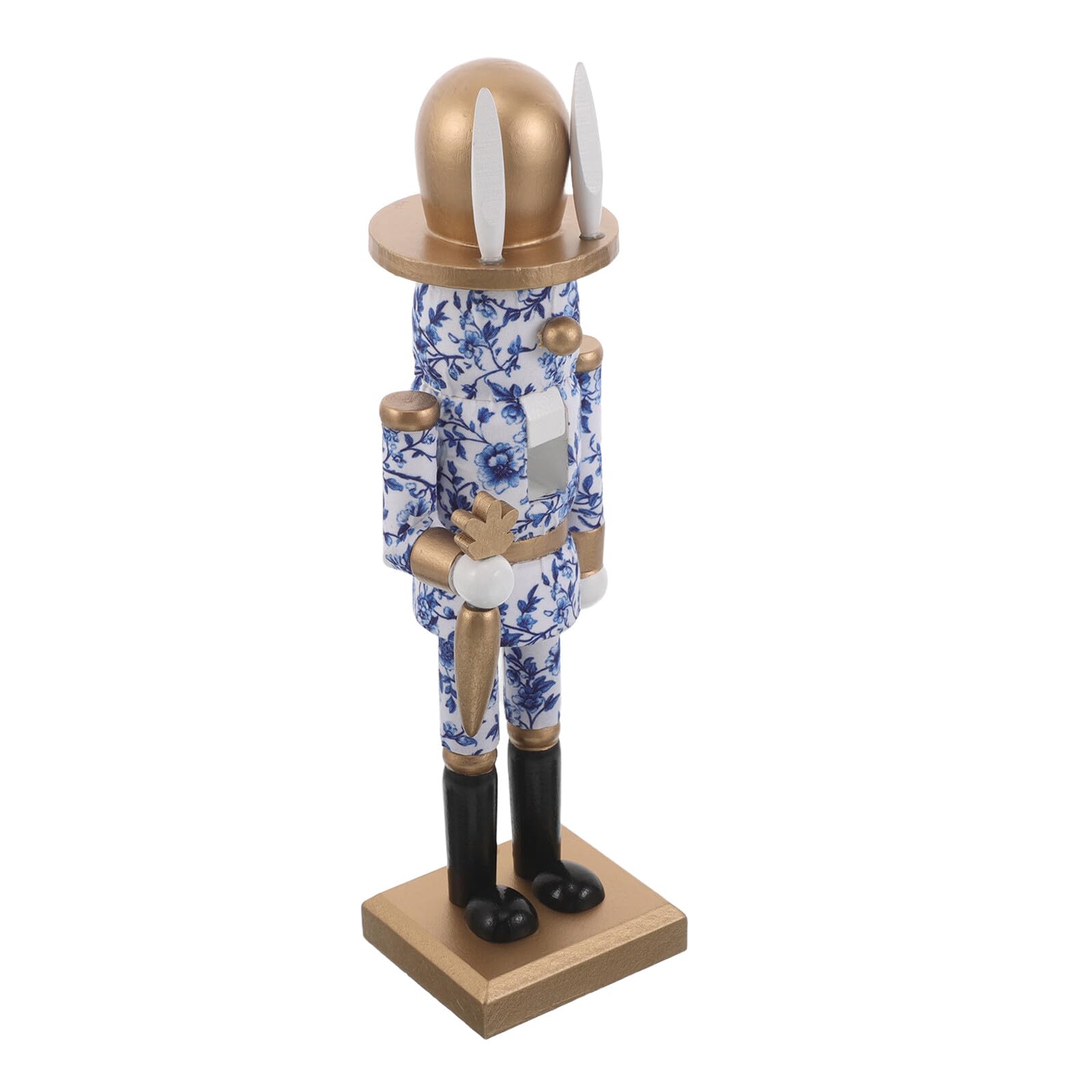Casse-Noisette Lapin de Pâques en bois bleu et blanc pour décoration de table