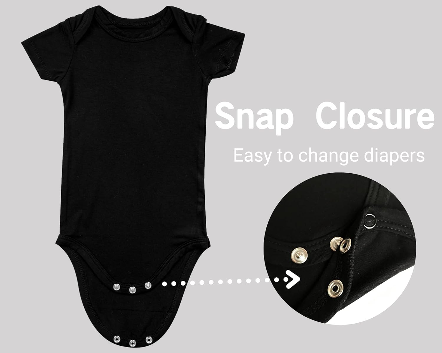 GUISBY Baby Short Sleeve Bodysuits, Rayon Summer Newborn Infant Boys Girls 0-24 Months - Image 2