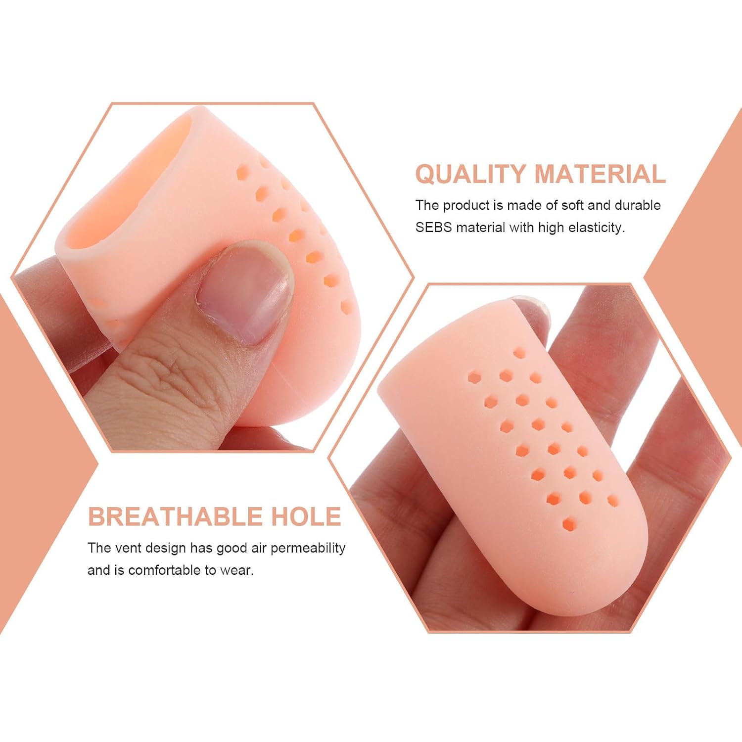20pcs Breathable Toe Protector Covers with Hole Elastic Sebs Toe Sleeves for Corn and Callus Protection for Long Walking and High Heels Comfort