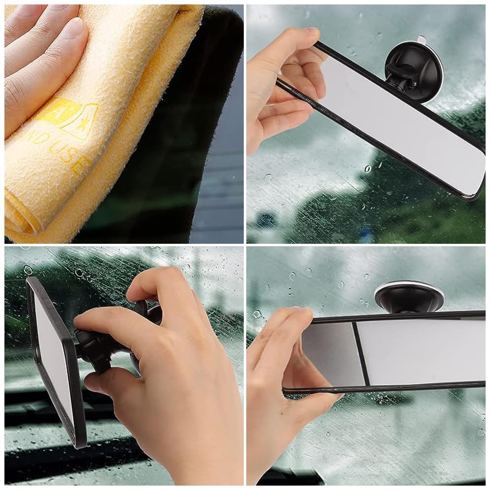 Colexy Auto Innenrückspiegel Universal – Weitwinkel Panorama 30 X 7,5 Cm, Blendschutz, Stabiler Clips, Für Auto, SUV, LKW