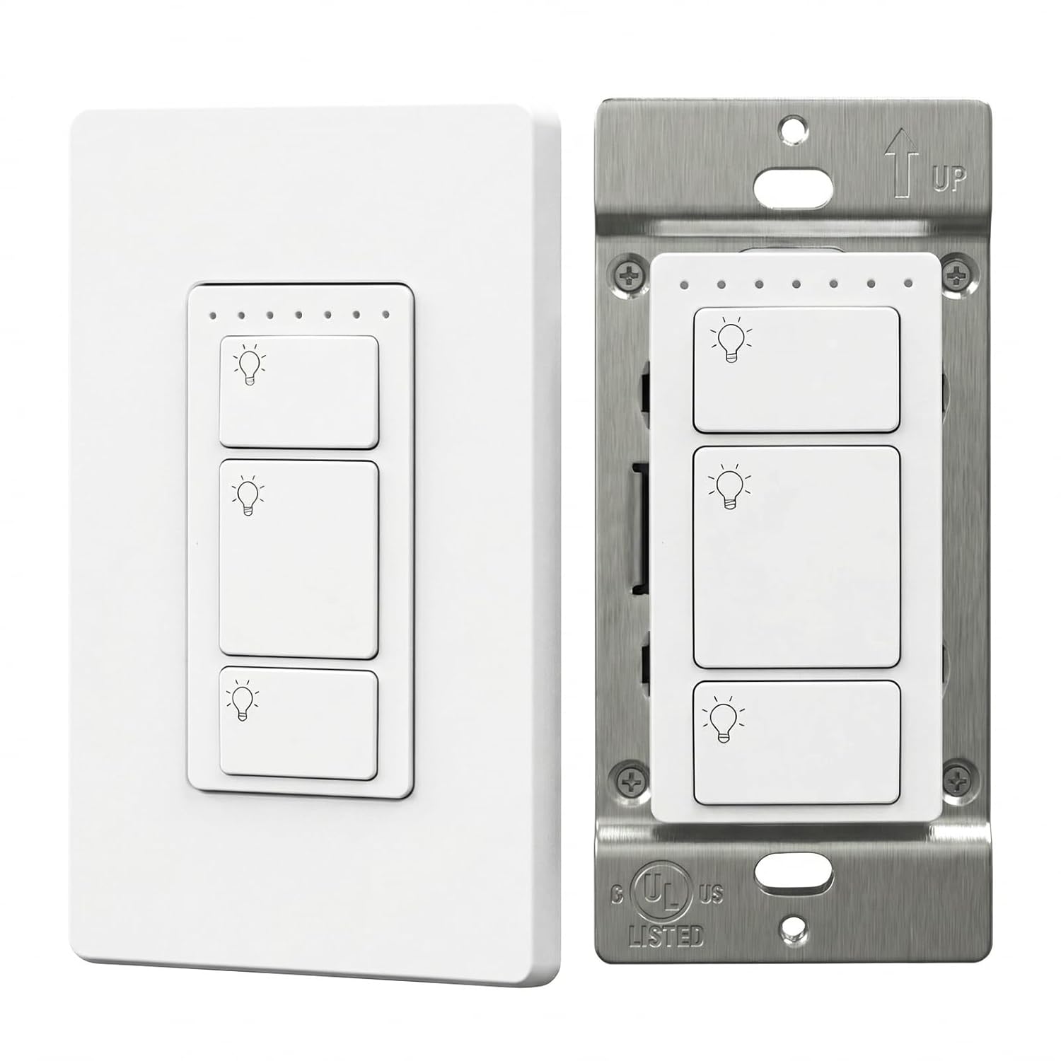 Smart Light Switch 3 Gang, WiFi Smart Wall Switch, Inteligente Switch with Smart Life APP Control and Timing Function Compatible with Alexa, Neutral Wire Required, Single Pole