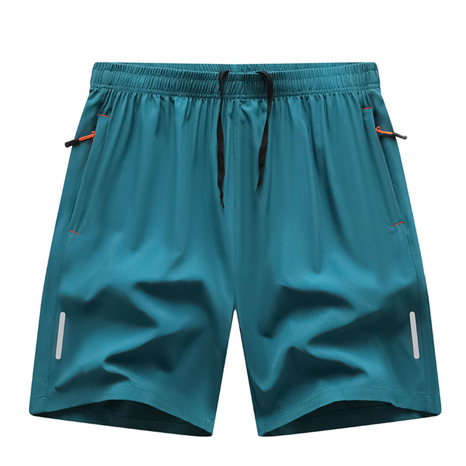 Gym Shorts for Men Quick Dry Athletic Workout Hiking Shorts Casual Elastic Waist Beach Short Pants with Zipper Pockets — view 10