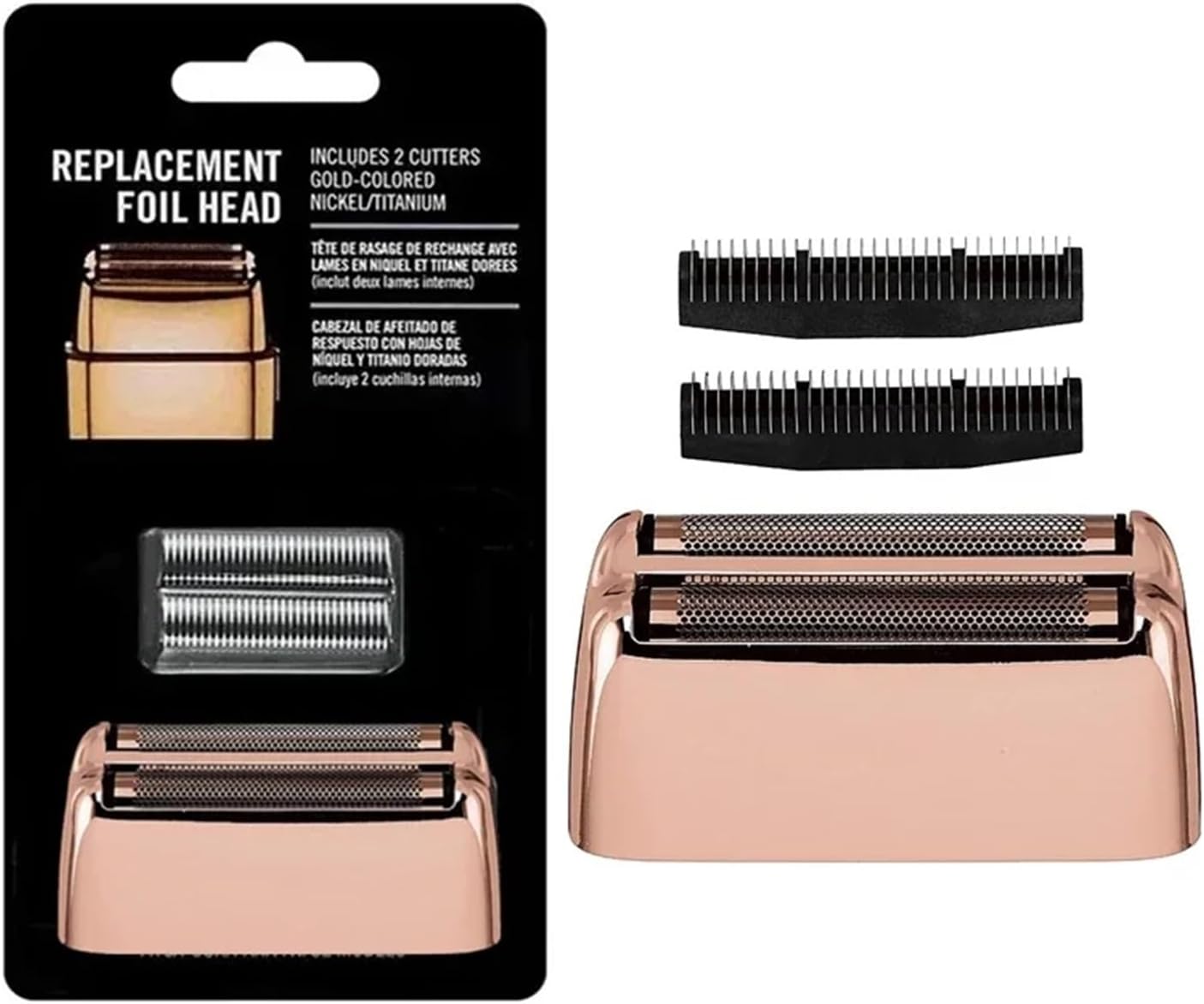Shaver Replacement Foil and Cutters, Compatible with BaBylissPRO, Barberology Double FXFS1,FXFS2 Shavers(Rose Gold)