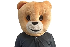 Plush Teddy Bear Head Mask Halloween Teddy Bear Mascot Costume