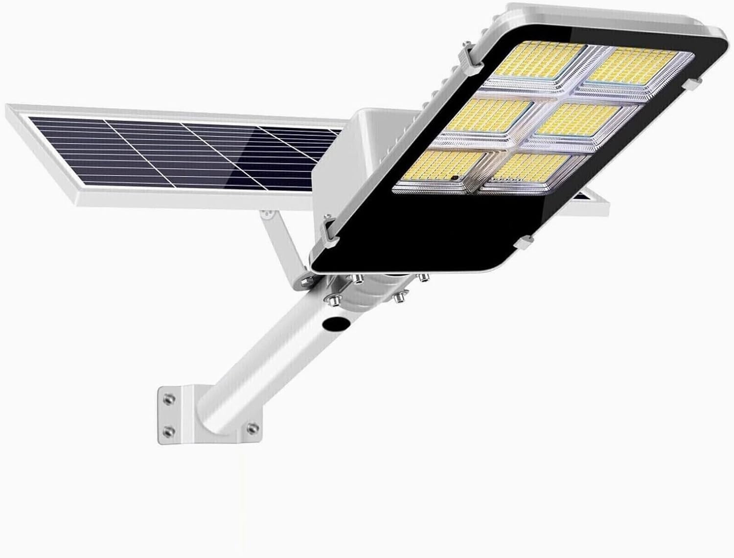 LAMPIONE SOLARE 400W FARO LED SMD CON PANNELLO SOLARE TELECOMANDO SENSORE CREPUSCOLARE ILLUMINAZIONE IP65 COLORE BIANCO FREDDO 6550K [Classe di efficienza energetica A]