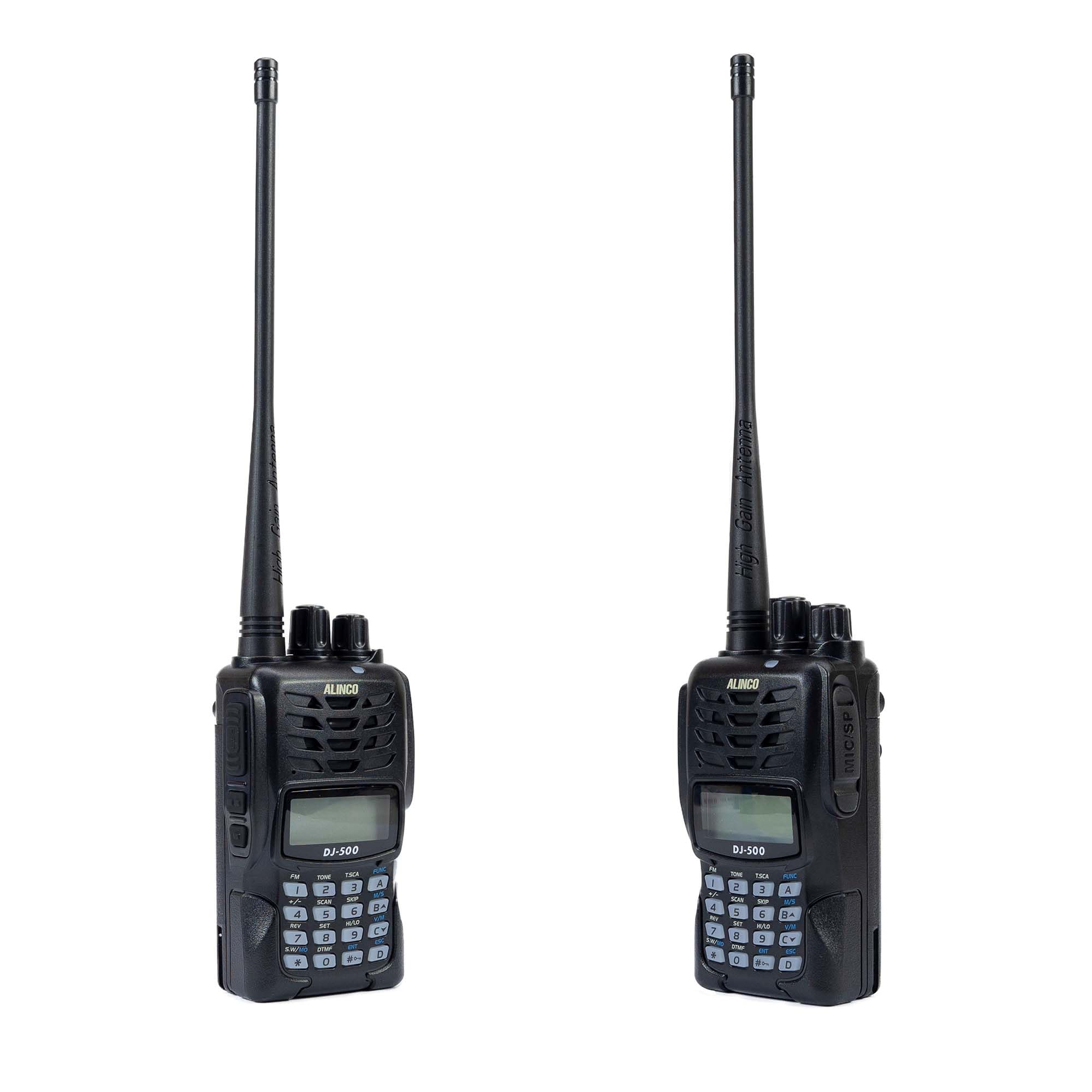 Kit de estación de Radio portátil VHF/UHF PNI Alinco DJ-500-E Potencia Ajustable, 200 Canales, 1500 mAh, Talk Around, VOX, Tot, CTCSS, DCS, Radio FM + Sticky Pad Azul de Regalo