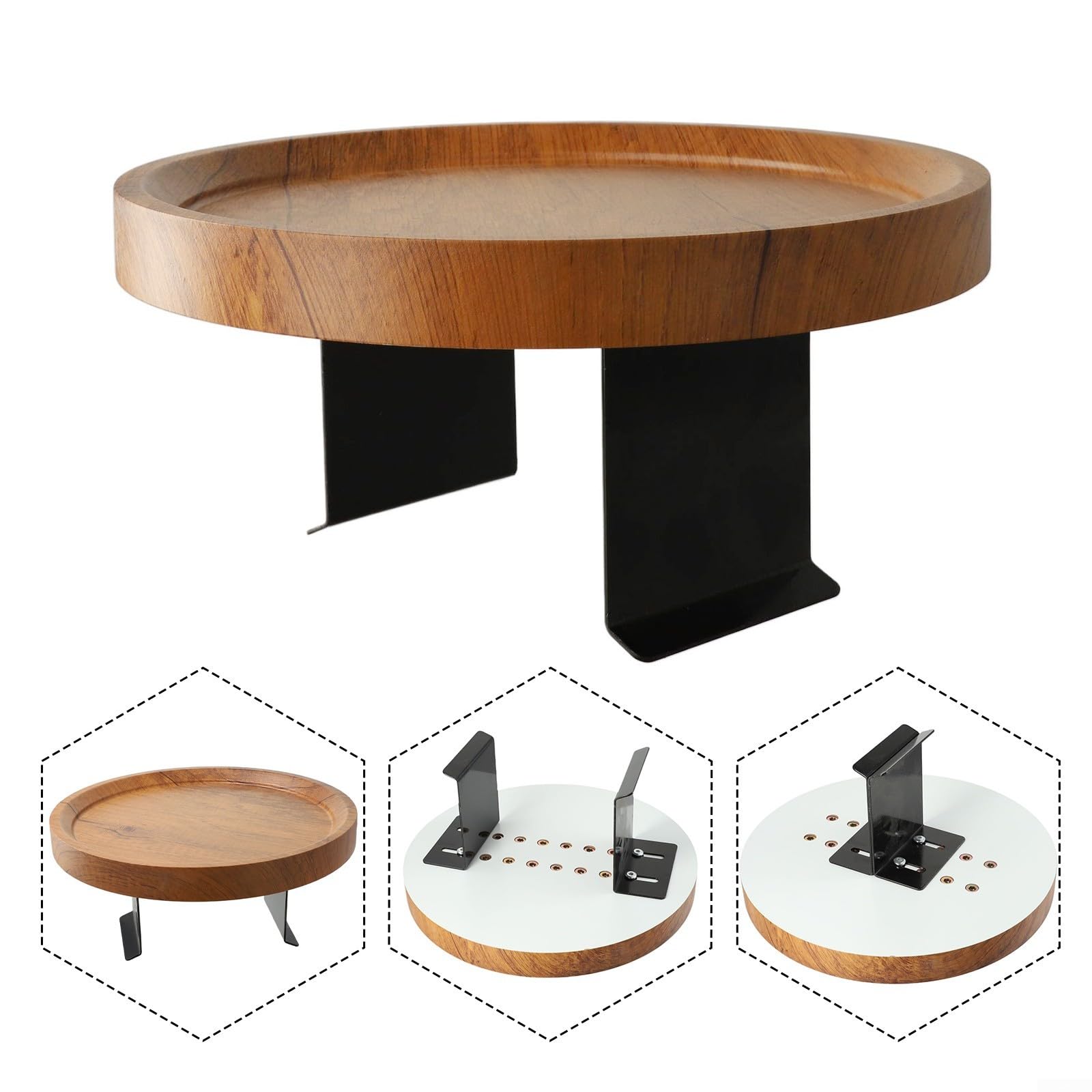 Tavolino in legno di dimensioni comode per la maggior parte dei divani, perfetto per gustare le tue bevande preferite (grigio)