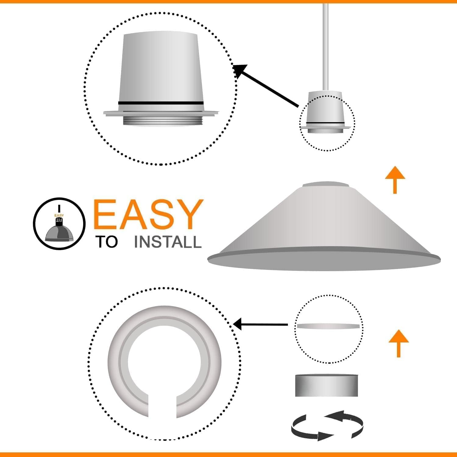 Vintage Metal Retro Style Non-Electric Lamp Shades Easy fit Black Inner Gold Lampshade for Living Rooms bedrooms - Image 4