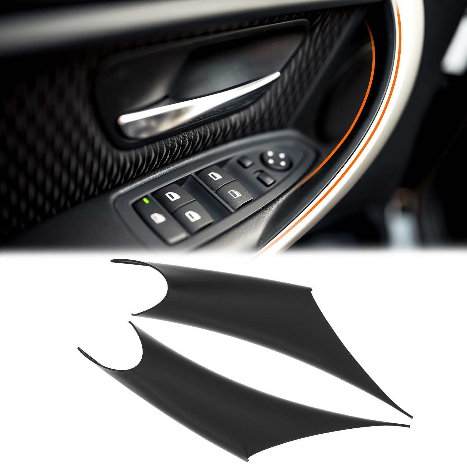 QWORK 2 sztuki klamek wewnętrznych drzwi, kompatybilny z BMW serii 3 F30/F31 (2013-2018)