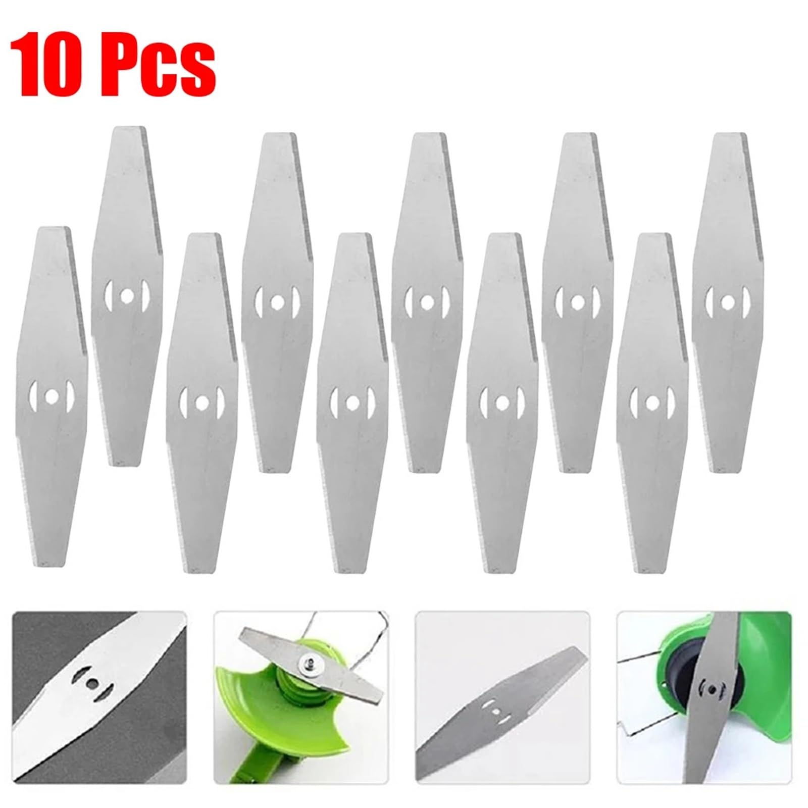 Cuchillas de Metal for Recortadora de césped, Cabezal de desbrozadora, Herramientas eléctricas de jardín, Piezas de cortacésped, Accesorios, 10 Piezas