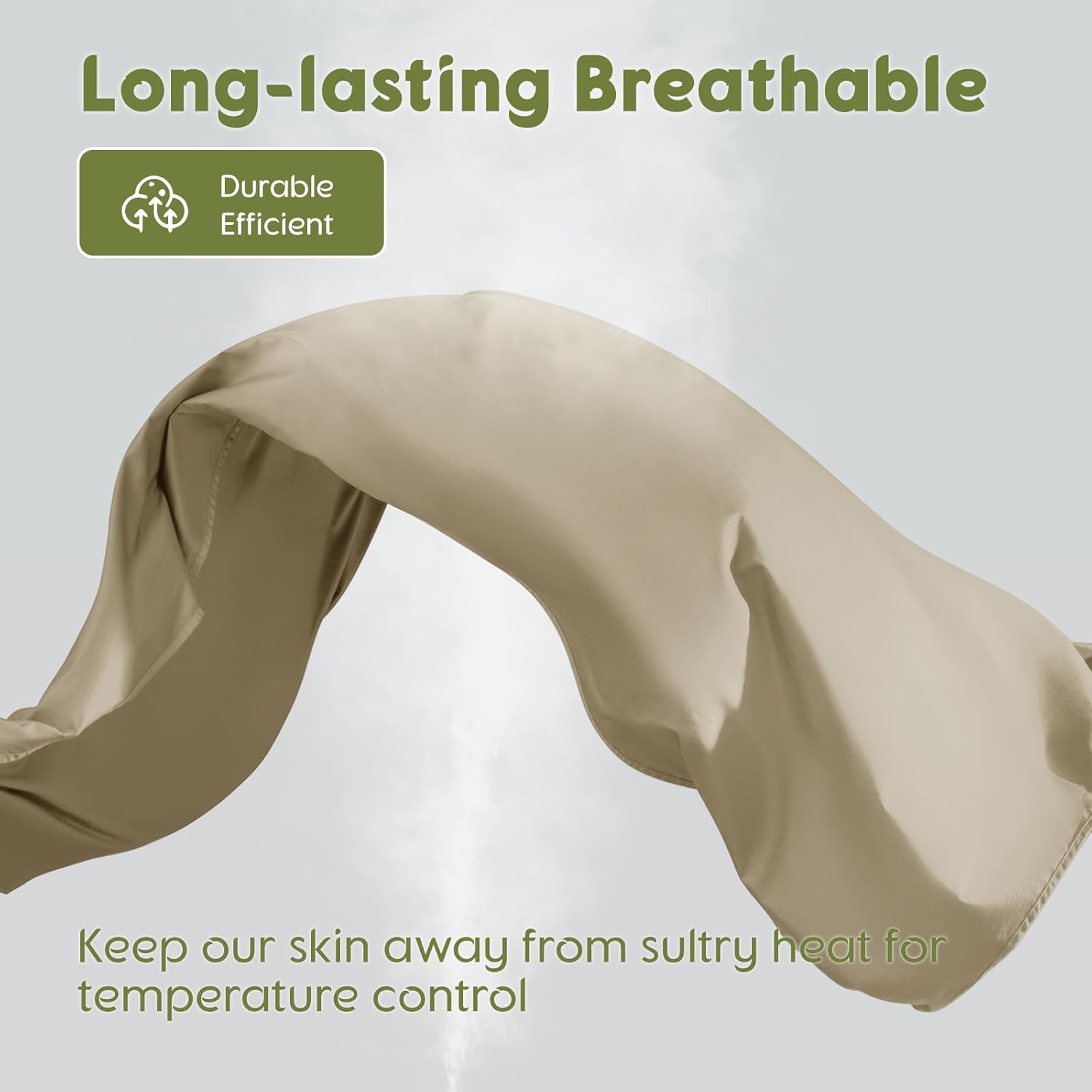 SONORO KATE 100% Egyptian Cotton Sheets Queen Size - 600 Thread Count, Luxury Hotel Sateen Weave Bedding Set, Soft Breathable Sheet Sets, 16" Deep Pocket - 4 PC(Linen,Queen) - Image 4