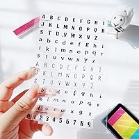 Vista 6 de Capital - 26 sellos transparentes del alfabeto, tarjetas de silicona con sentimientos, 26 letras del alfabeto, sellos transparentes para decoración
