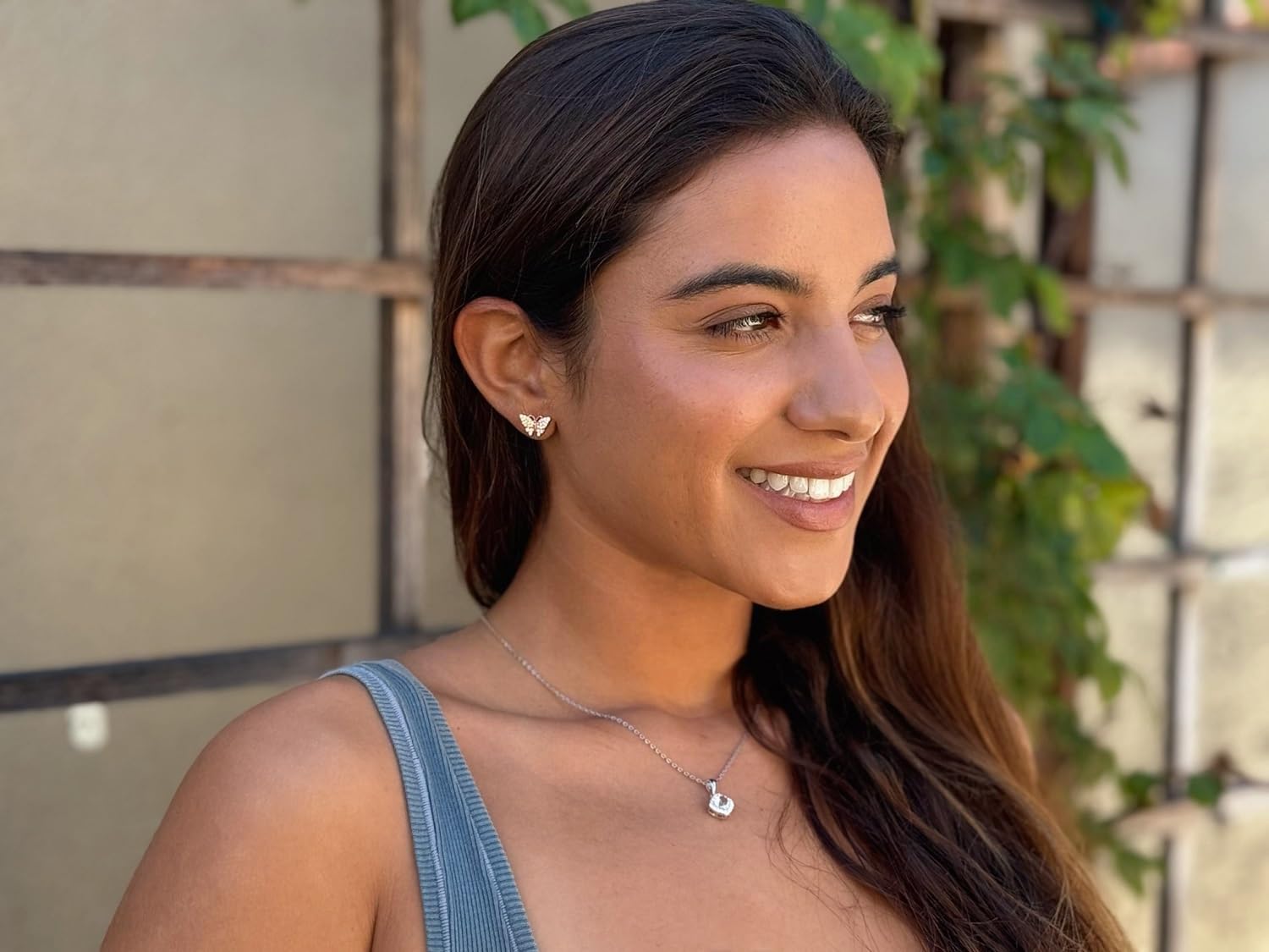 Cate & Chloe Everlee 18k Gold-Plated Butterfly Stud Earrings with Pave Simulated Diamond Crystals, Hypoallergenic Jewelry for Women, Giftable Accessory for Her on Christmas, Birthday, Anniversary