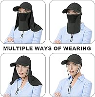Vista 4 de Gorra plegable para el sol, sombreros de pesca, protección UPF 50+ con solapa para el cuello