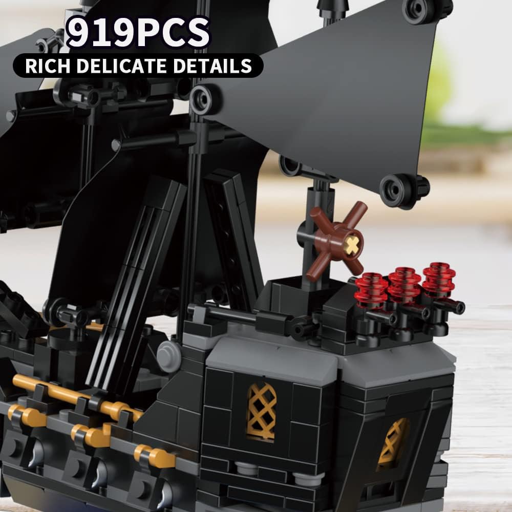 Close-up of Pirate Ship Stern with Cannons