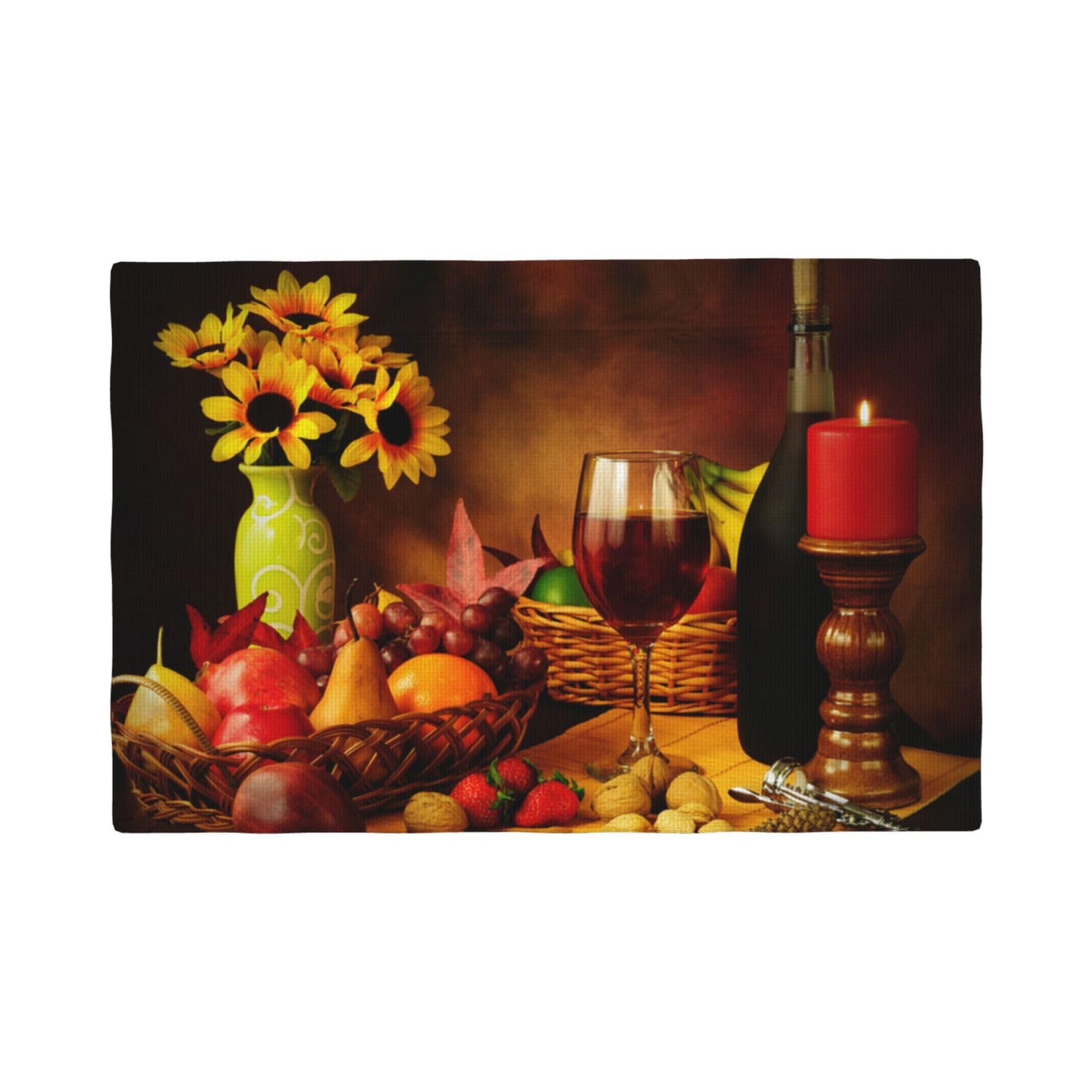 Sets de table en lin double couture de qualité supérieure couleur rouge vin