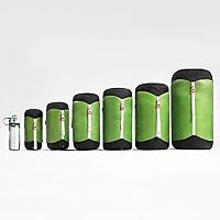 Vista 6 de Saco de compresión para acampar para saco de dormir, accesorios 20D, impermeable, bolsa de almacenamiento ultraligera para exteriores