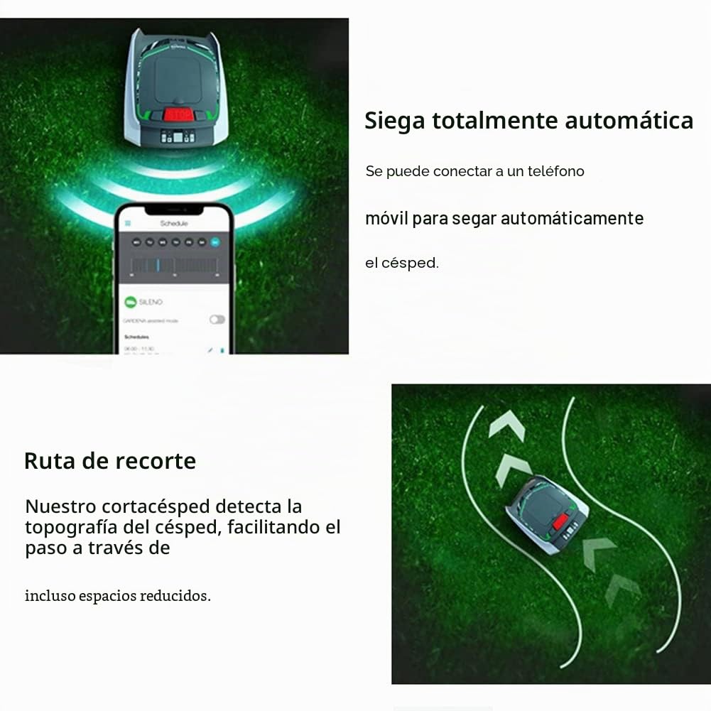 Robot Cortacésped para Céspedes de hasta 1500m2 con 25% de Pendiente,Ultra Silencioso,Navegación por Satélite Inteligente Robot Cortacésped para Grandes Céspedes Que Corta por Sí Mismo