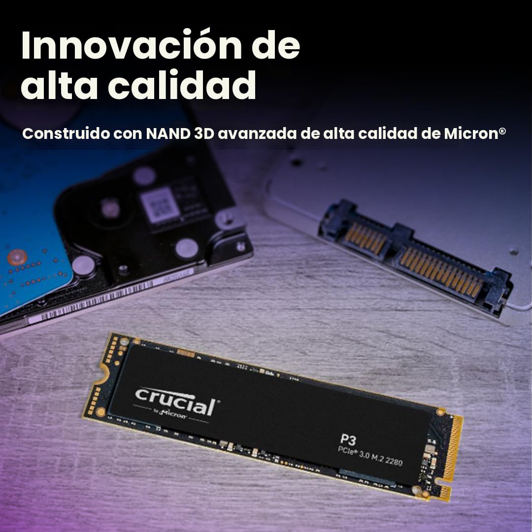 Amazon.com: Crucial P3 PCIe Gen3 NVMe 1TB SSD, hasta 3,500MB/s de