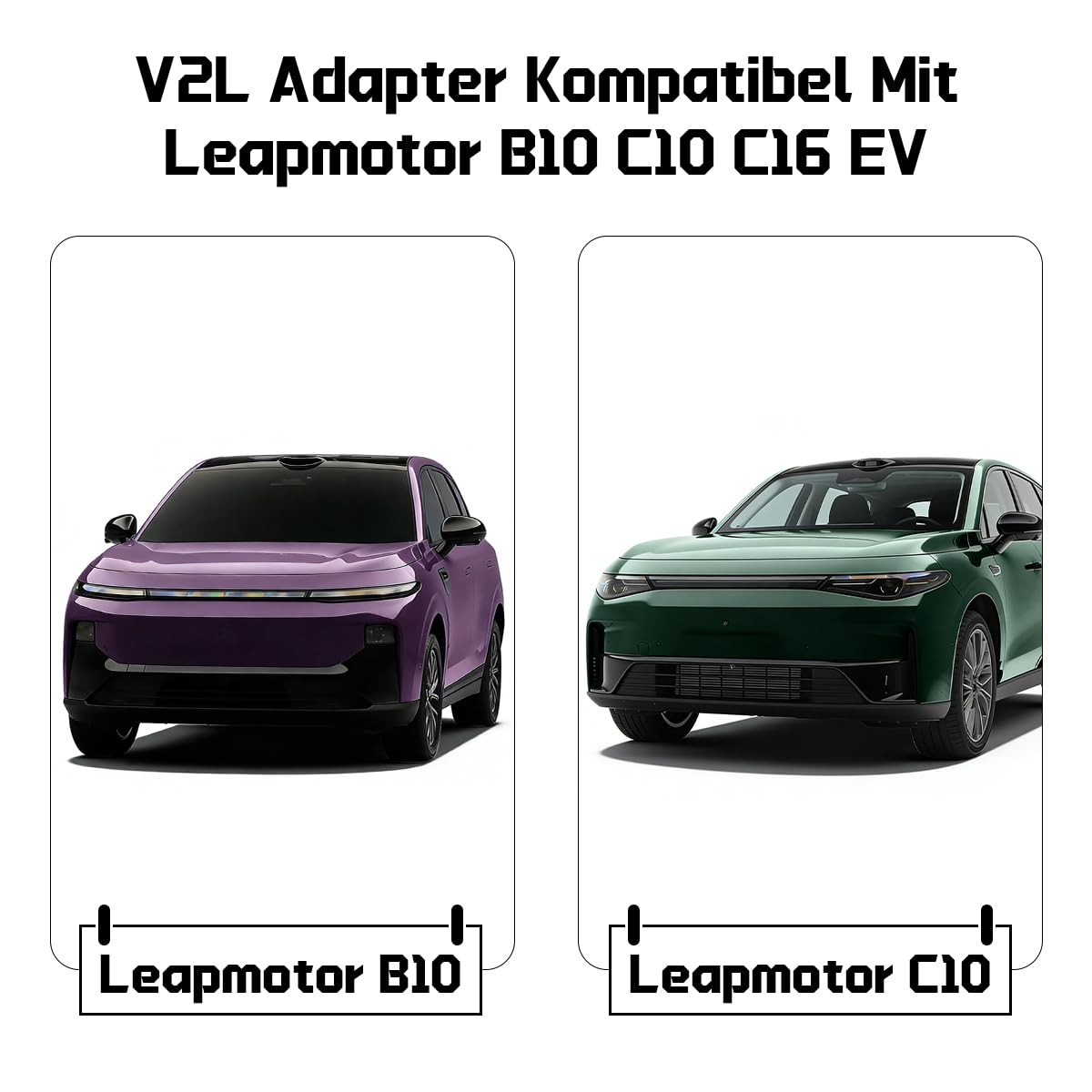 V2L Adapter Kompitable Mit Leapmotor B10 C10 C16 EV, Typ 2 auf Schuko | 3,5KW 16A 250V Fahrzeug-zu-Ladung-Adapter Vehicle to Load, für Elektrofahrzeuge die V2L-Funktionen unterstützen