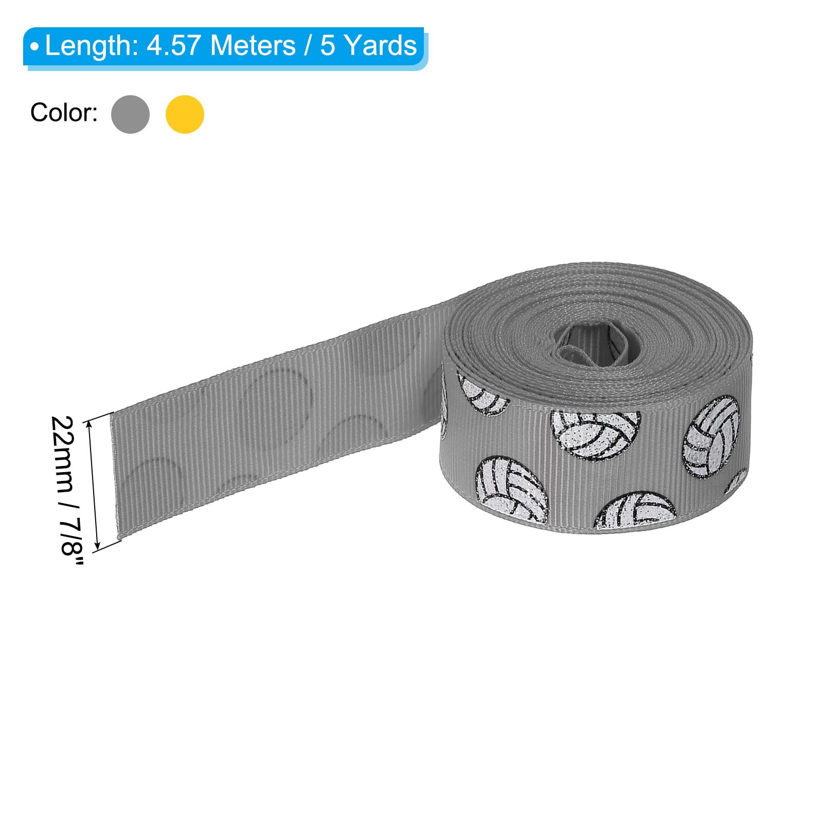 PATIKIL 7/8" x5Yard Volleyball Grosgrain Craft Ribbon - Image 2