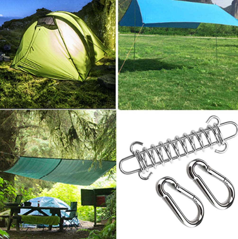 Muelles de tensión en espiral, hebillas para sombrilla, accesorios de fijación para cortinas, verandas, camping