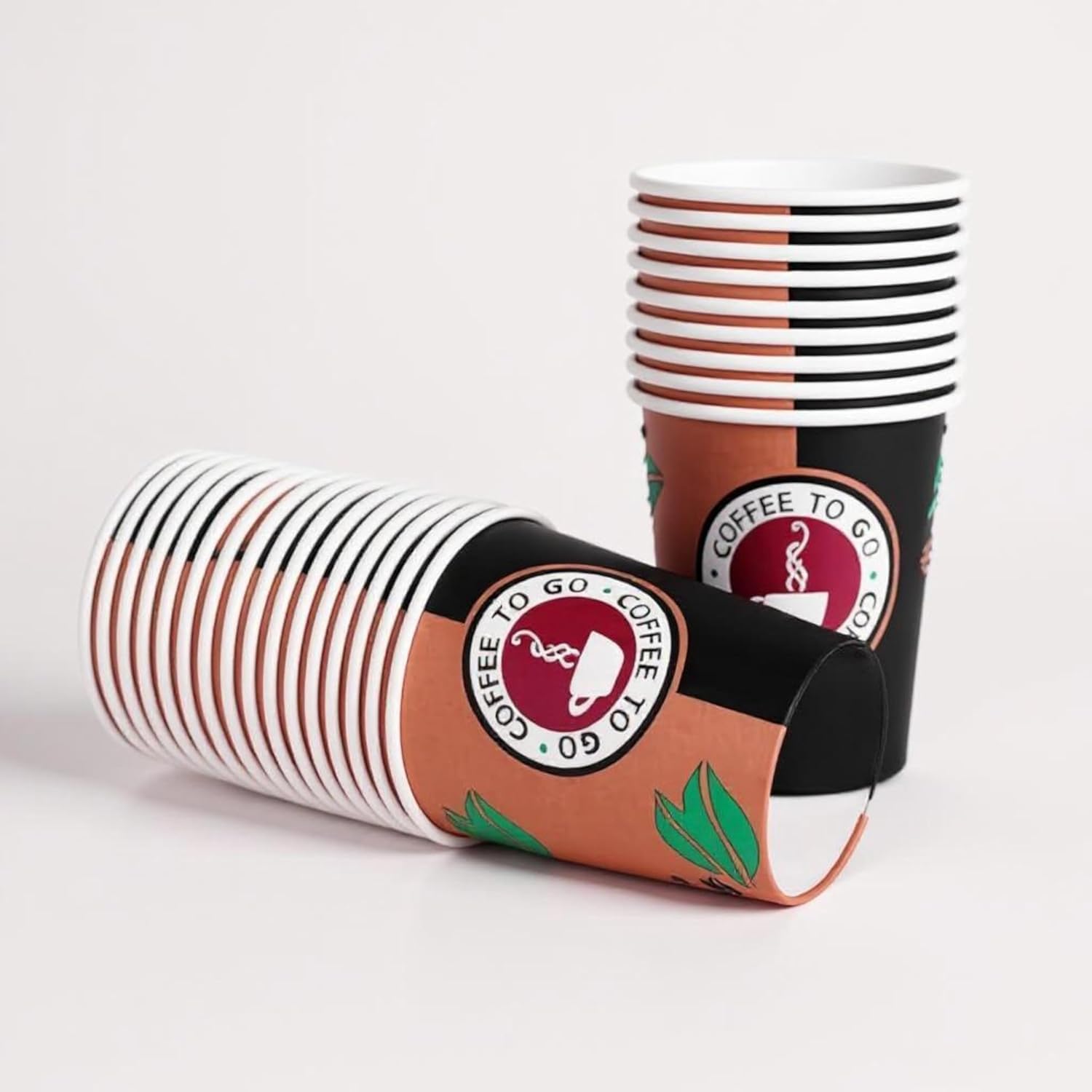 EURO DECO 500 Gobelets en carton jetables biodégradables 180 ml / 7-oz, Très Résistant et Sans Fuite Idéal Café, Boissons Chaudes et Froides Idéal Entreprise (500pcs)