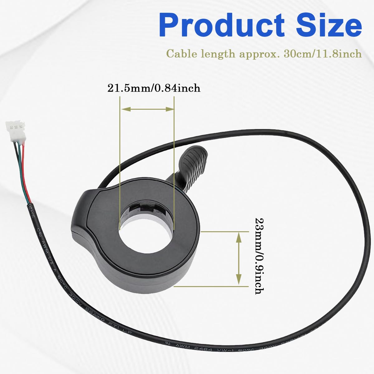 ZAMDOE Acceleratore Universale a Pollice 7/8 di Pollice (22 mm) Gruppo Leva acceleratore 12V-72V per Bici elettriche Scooter elettrici e monopattini per Bambini Antiscivolo Impermeabile